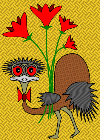 Pic of Emu with Flowers
