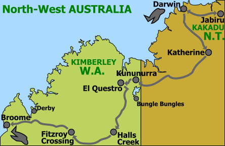 Pic of Map of Kakadu/Kimberley